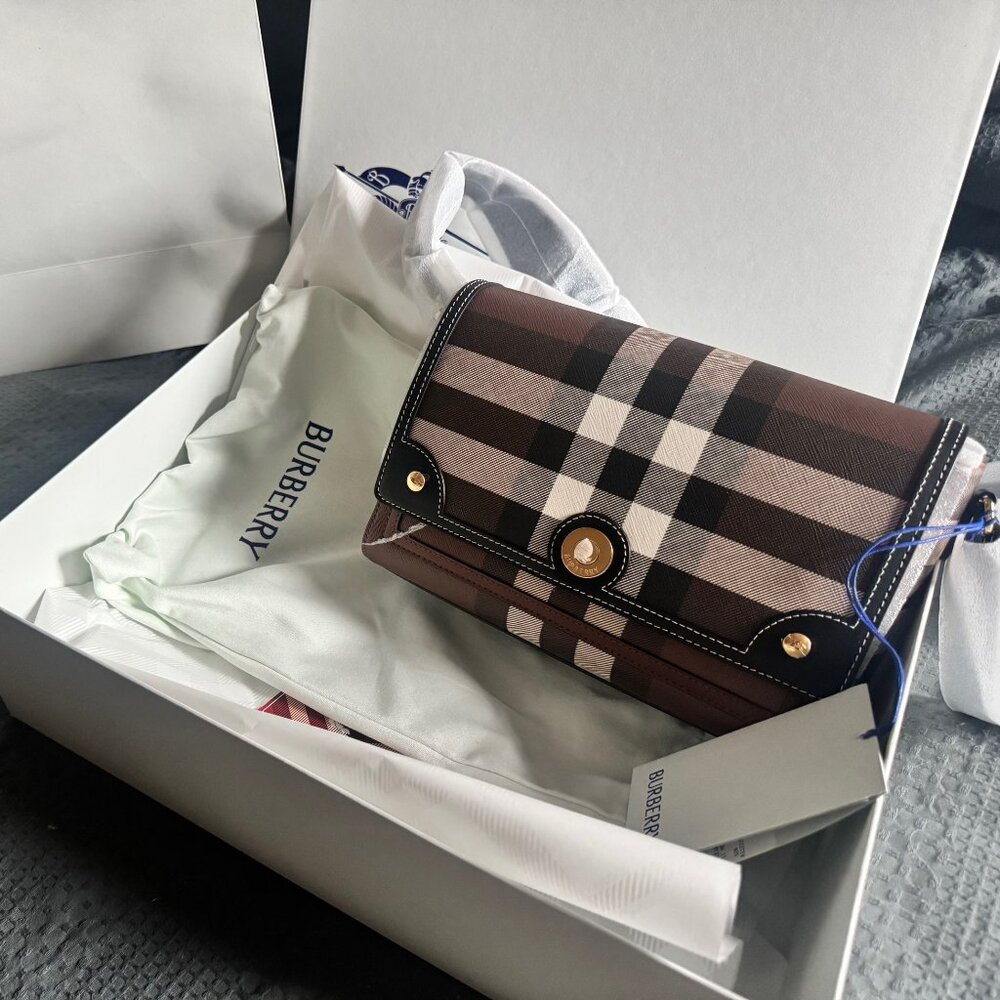 Brand New Burberry Note bag (Medium) - Dark Birch Brown